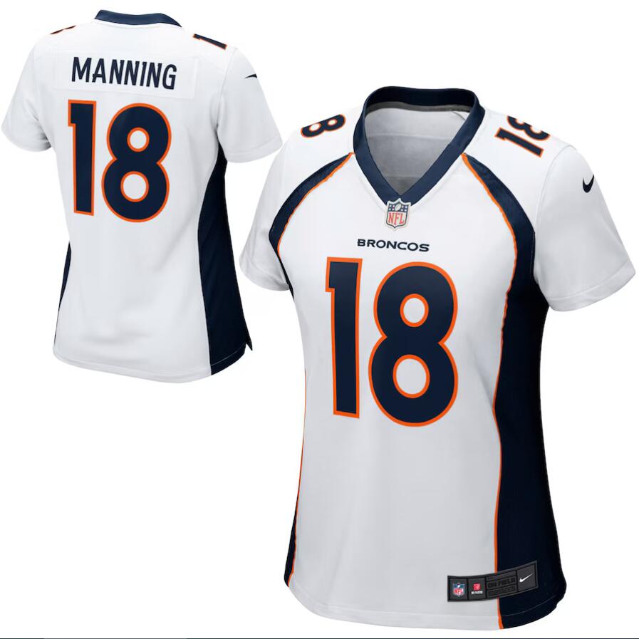 Men Denver Broncos #18 Peyton Manning Nike White Game Player NFL Jersey size XL